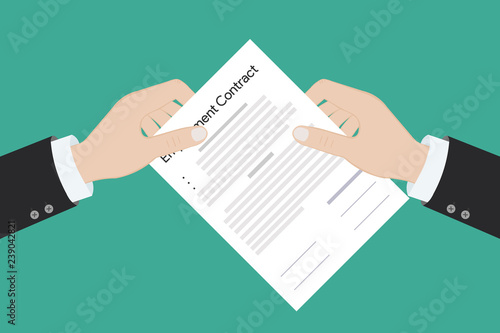 Employment contract paper document
