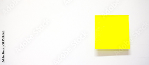 blank stick note paper or post it on white background. reminder and business concept