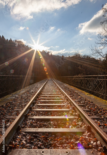 railway tracks in winter