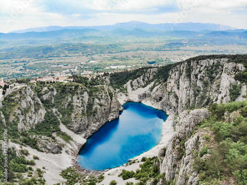 Red Lake (Crveno jezero) Blue Lake (Plavo jezero) and sourrounding lakes of Imotsko Polje, Croatia are sites of greatest landscape diversity of Europe.  photo