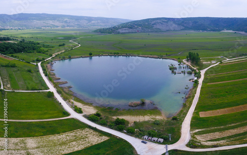 Red Lake (Crveno jezero) Blue Lake (Plavo jezero) and sourrounding lakes of Imotsko Polje, Croatia are sites of greatest landscape diversity of Europe.  photo