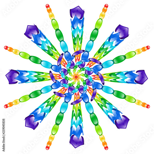 Rainbow glass beads pinwheel