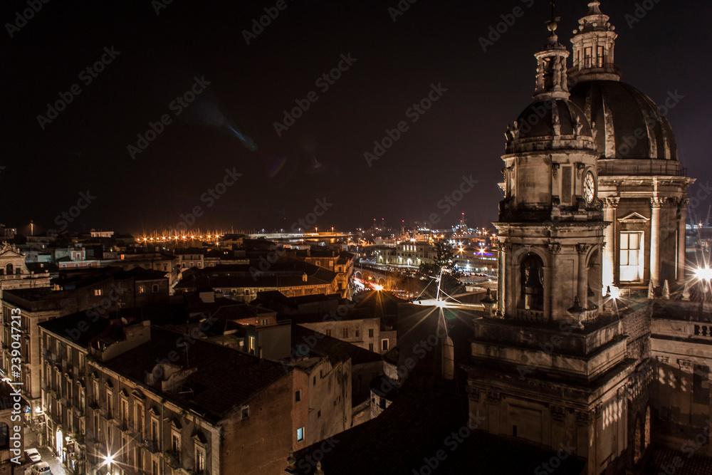 Rooftops of Catania at night