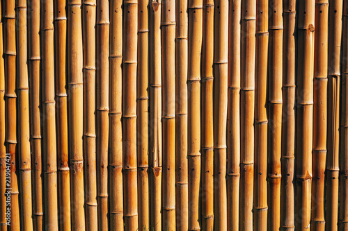 Fototapeta Naklejka Na Ścianę i Meble -  Dry Natural Bamboo Fence Panel or Wall
