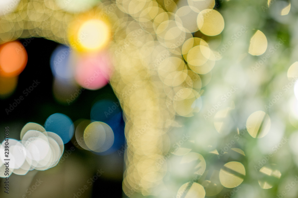 Obraz premium Colorful lights On New Year's Day, Bokeh circle lights, background image with copy space.
