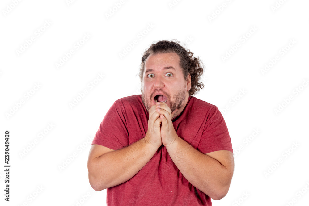 Portrait of amazed excited man doesn t believe his success, keeps hands on head, stares at camera, says omg or wow Portrait of amazed excited man doesn t believe his success, keeps hands on head, stares at camera, says omg or wow