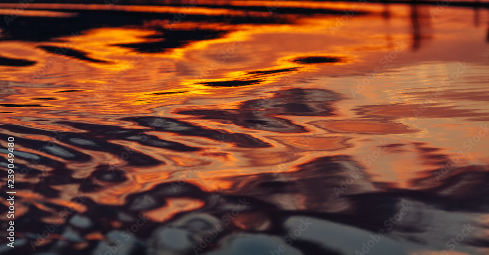 Water background with smooth ripples during sunset Water background with smooth ripples during sunset