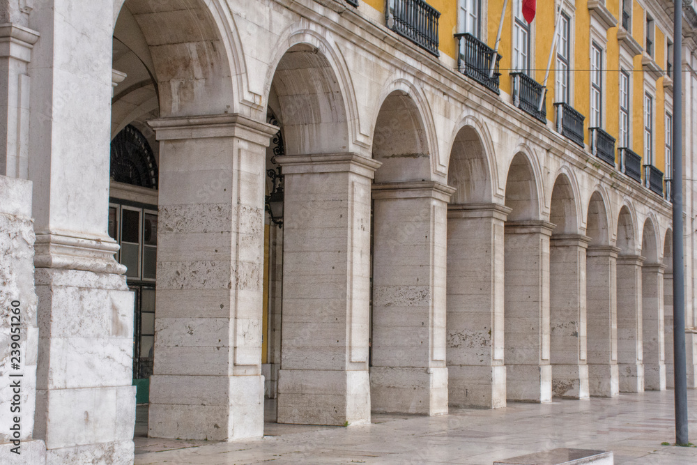 Columns Below the Arco do Triunfo, Lisbon, Portugal Columns Below the Arco do Triunfo, Lisbon, Portugal