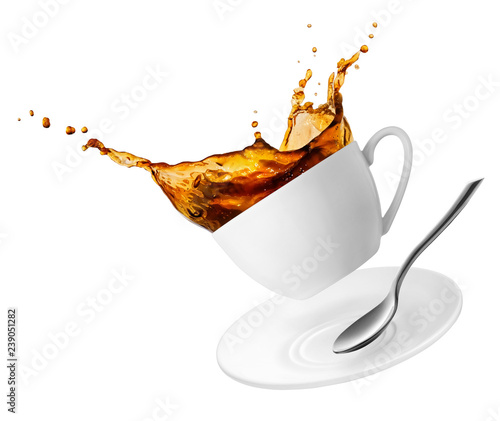 cup of spilling coffee