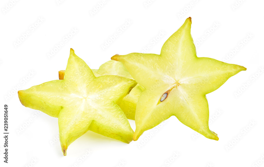 carambola, star fruit isolated on white background carambola, star fruit isolated on white background