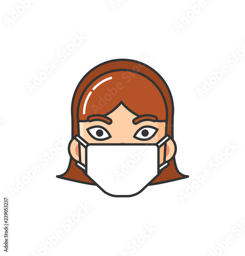 Allergic Person Wearing Medical Mask Vector Image