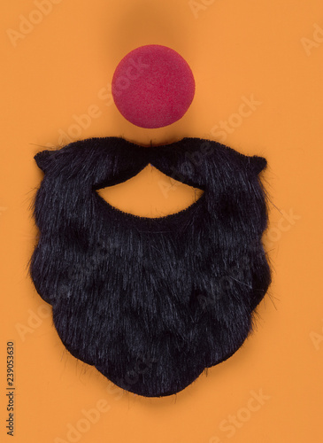 red nose clown and beard