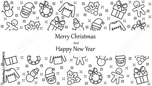 Christmas and Happy New Year background  christmas icons