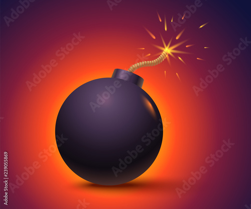 Black bomb on orange background.