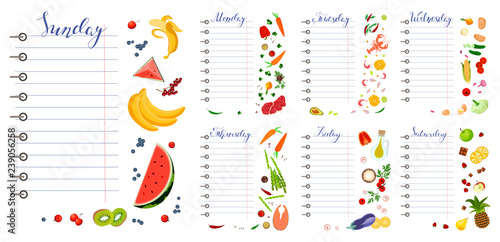 Daily food diary with healthy food