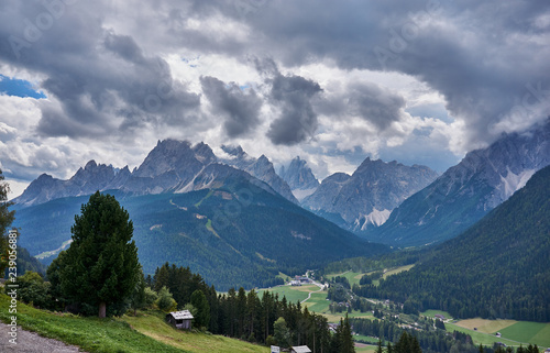 The Sexten Dolomites before a storm, including the Sextner Rotwand (Croda Rossa di Sesto), South Tyrol, Italy
