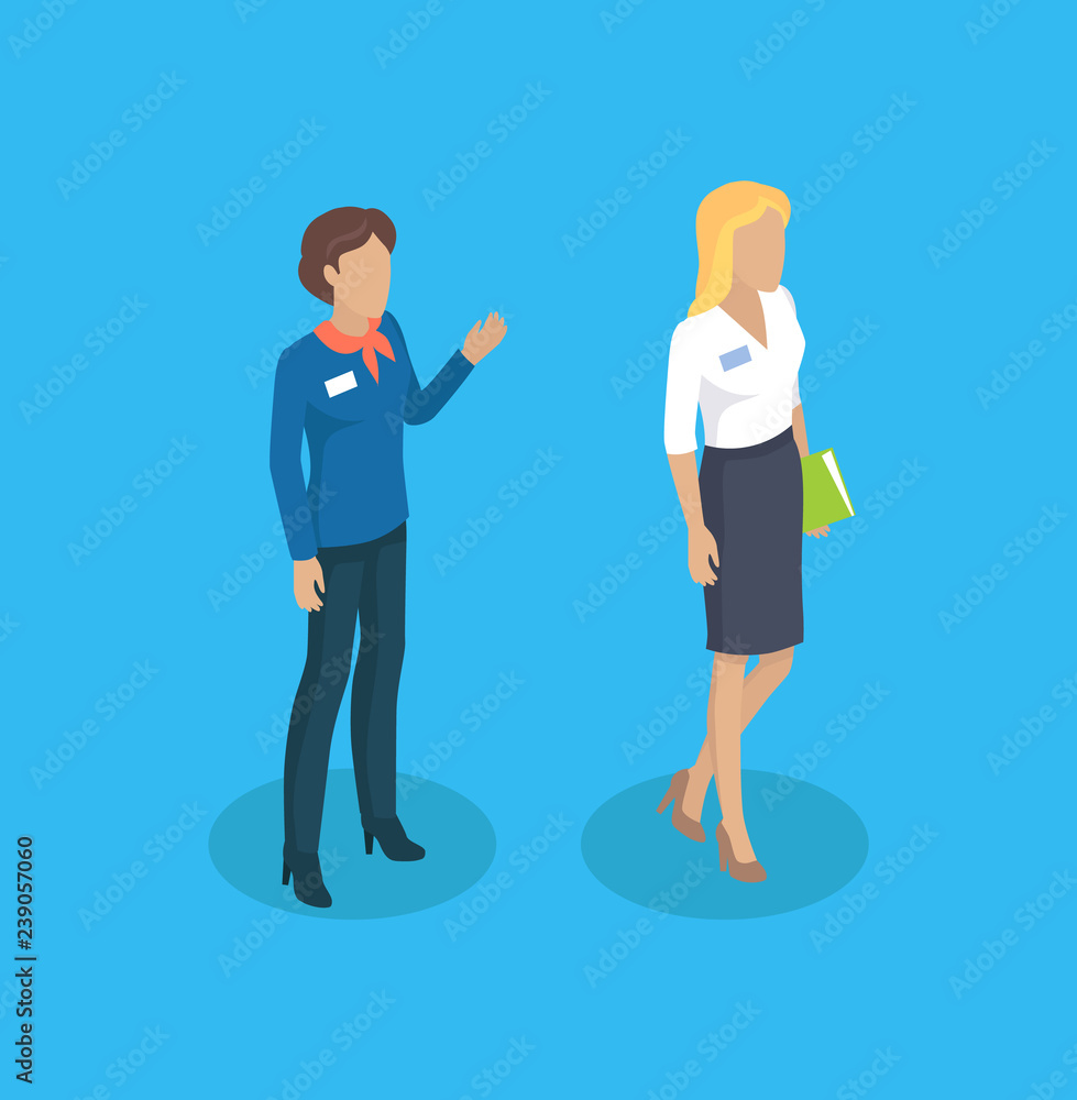 Secretary and Manager Woman Vector Illustration Secretary and Manager Woman Vector Illustration