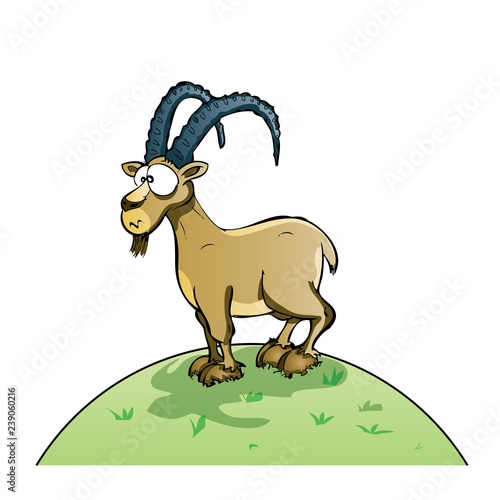 Ibex on the peak of an alpine mountain