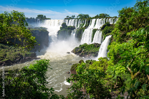 View of Iguazu Falls  One of the Seven New Wonders of Nature  in Brazil and Argentina