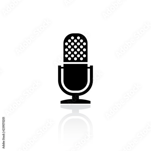 Retro microphone vector icon