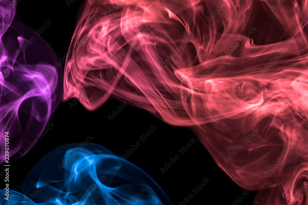 Abstract colorful smoke on black background Abstract colorful smoke on black background