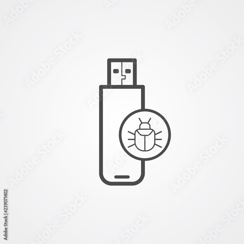 Pen drive vector icon sign symbol