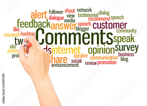 Comments word cloud hand writing concept