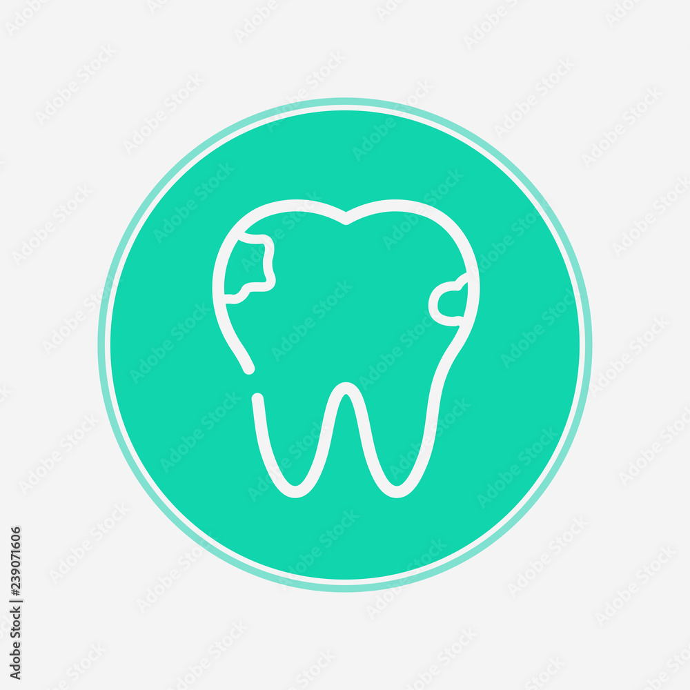 Broken tooth vector icon sign symbol Broken tooth vector icon sign symbol