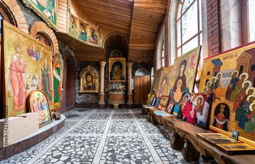 Fotografie, Obraz Hall with christian orthodox icons
