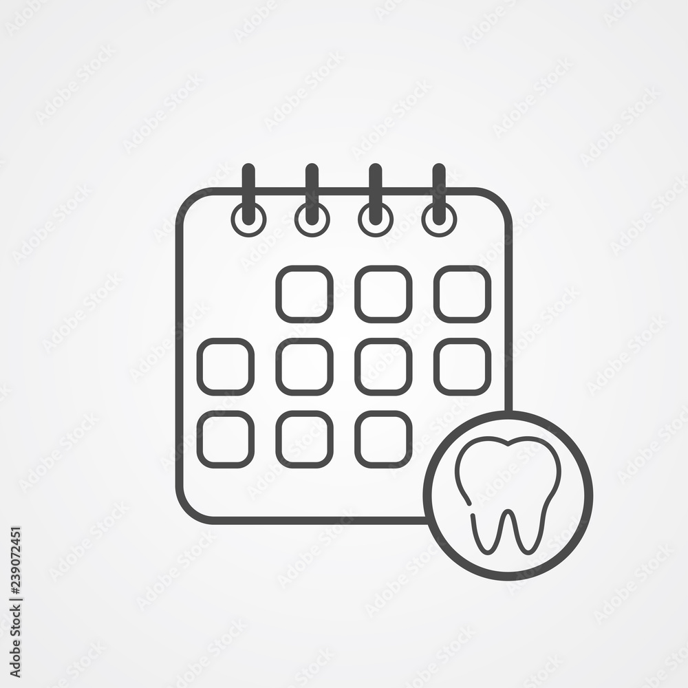 Dentist schedule vector icon sign symbol Dentist schedule vector icon sign symbol