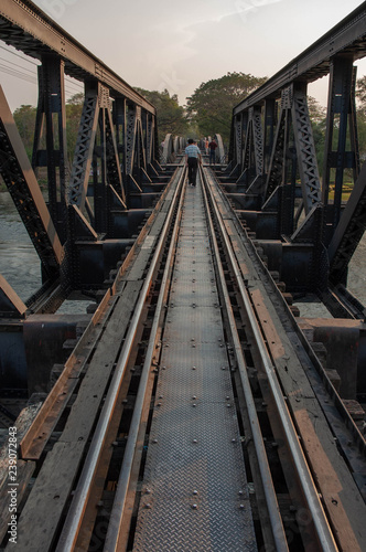 Old railway bridge in Thailand, railway bridge over the river © Dyba Images