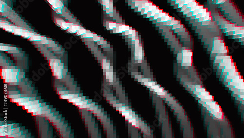 Photography Abstract 3d blocks with chromatic aberration illustration background