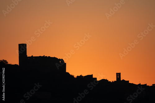 Ruins of the medieval castle of Ciutadilla, on the cistercian route, Urgel comarca, Lerida province, Catalonia, Spain