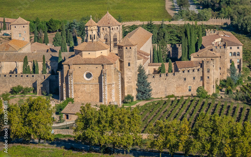 The Royal Abbey of Santa Maria de Poblet  a XII c. Cistercian monastery at the foot of the Prades Mountains, in the comarca of Conca de Barberà, in Catalonia (Spain). photo