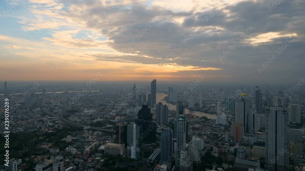 4K Timelapse of Bangkok cityscape on sunset time 1 4K Timelapse of Bangkok cityscape on sunset time 1