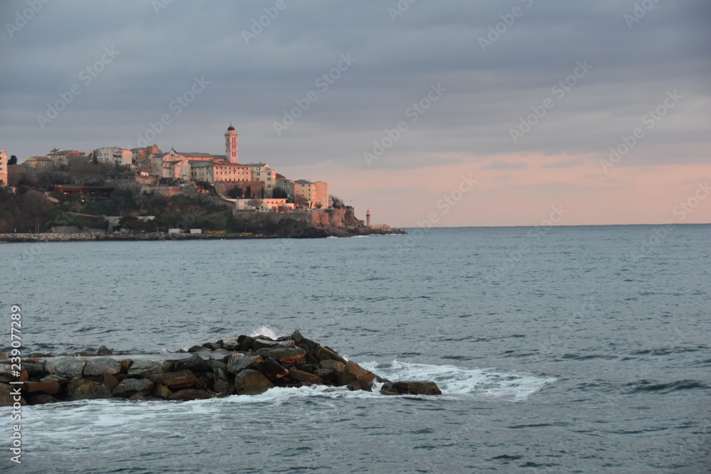sea and castle in bastia sea and castle in bastia