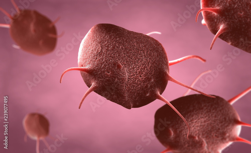 Canvas-taulu 3d illustration of an activated platelets, also called thrombocytes responsible