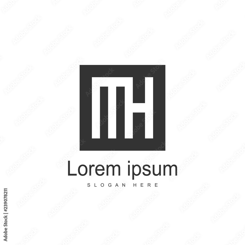 Initial Letter MH Logo template design. Minimalist letter logo Initial Letter MH Logo template design. Minimalist letter logo