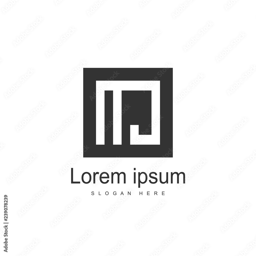 Initial Letter MJ Logo template design. Minimalist letter logo