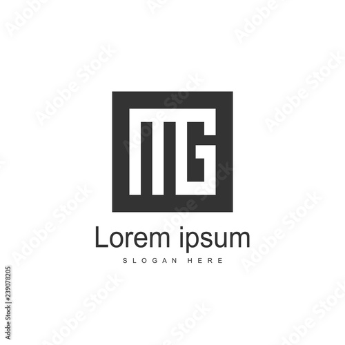 Initial Letter MG Logo template design. Minimalist letter logo