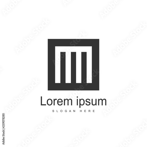 Initial Letter MM Logo template design. Minimalist letter logo