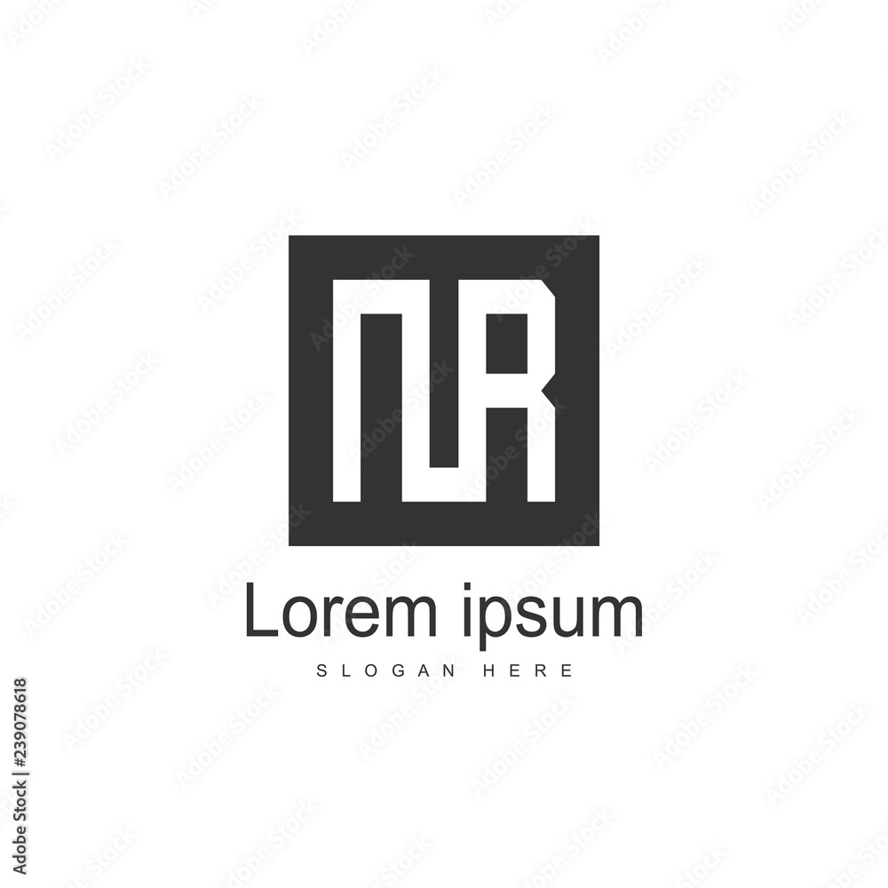 Initial Letter NR Logo Template Vector Design