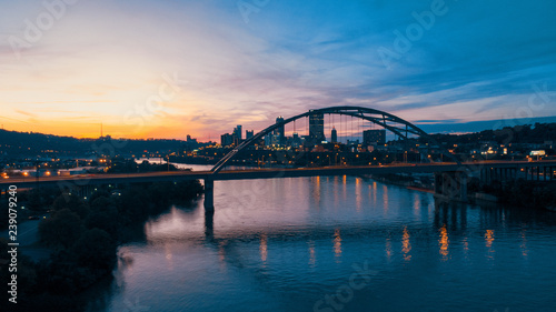PNC Park, Pittsburgh, Pirates Stadium, river. Pittsburgh, Pennsylvania, sunset © ZBreakiron