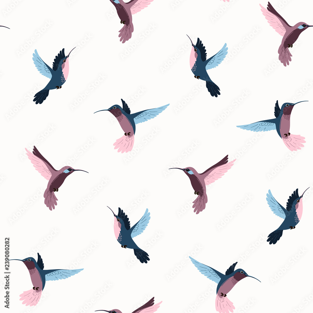 Seamless pattern with flying hummingbirds Seamless pattern with flying hummingbirds