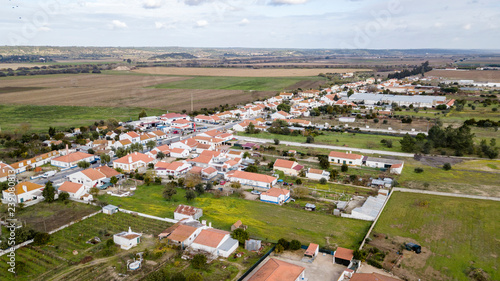View of the Montinho dos Pegos in Coruche Santarem Portugal. Aerial drone bird's eye view photo. photo
