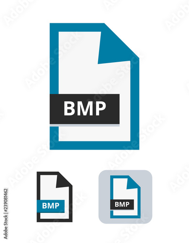 Bmp file flat vector icon. Symbol of raster graphics bitmap BMP file for pictures, photos, images, graphic, web and print isolated on a white background.