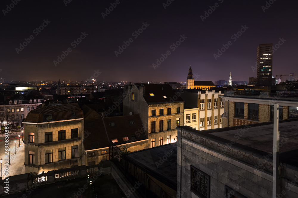 brussels evening cityscape belgium