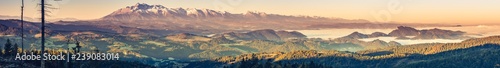 Tatra mountains panorama, autumn sunrise, Poland