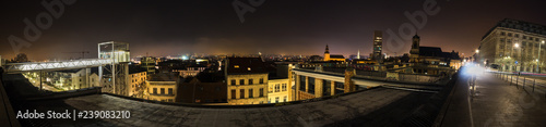 brussels evening cityscape belgium high definition panorama