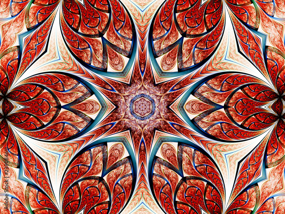 Shiny blue fractal flower or butterfly, digital artwork for crea Shiny blue fractal flower or butterfly, digital artwork for crea